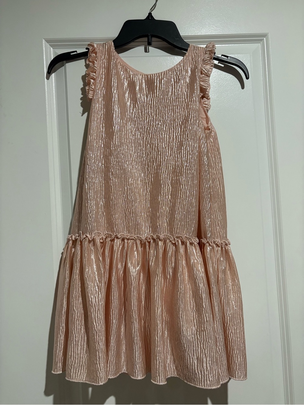 Peek Peach Shimmer Ruffle-Trim Party Dress